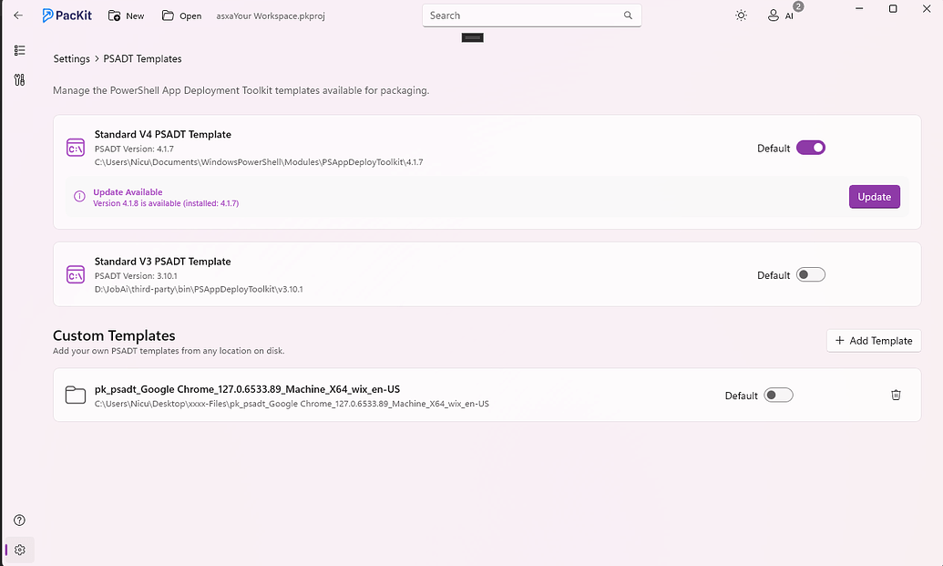 Add support for editing PSADT template in PacKit GUI - Feature Requests ...